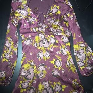 Purple dress size 10 floural and dotted